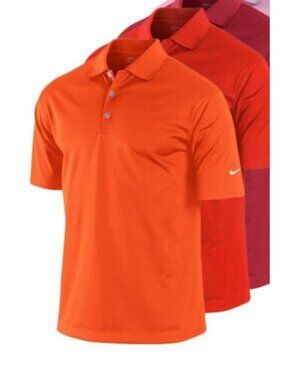 Nike Golf Mens Fit Dry Orange Polo Shirt UV Protective 128898-835 Size XXL